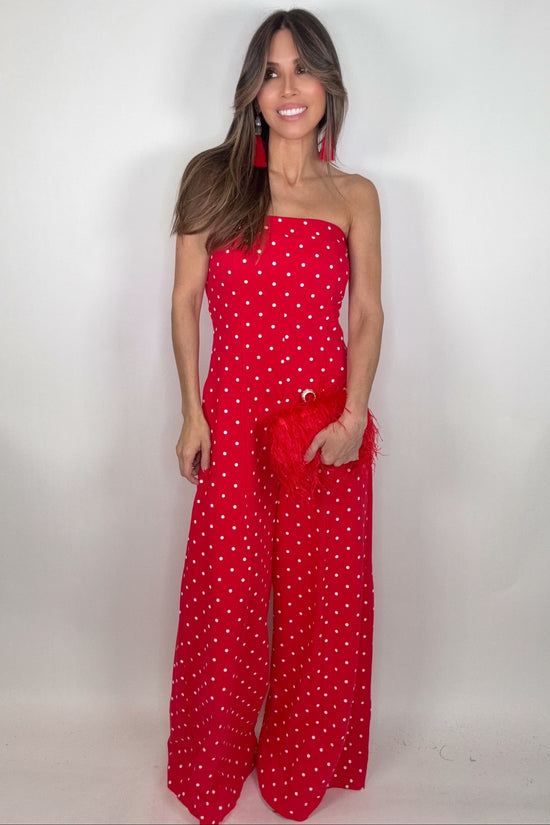 RED POLKA DOT JUMPSUIT - Born To Glam Born To Glam