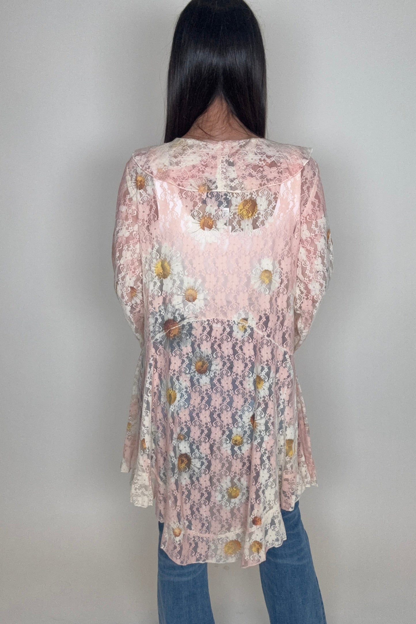Pink Daisy Ruffle Cardigan - Born To Glam Born To Glam