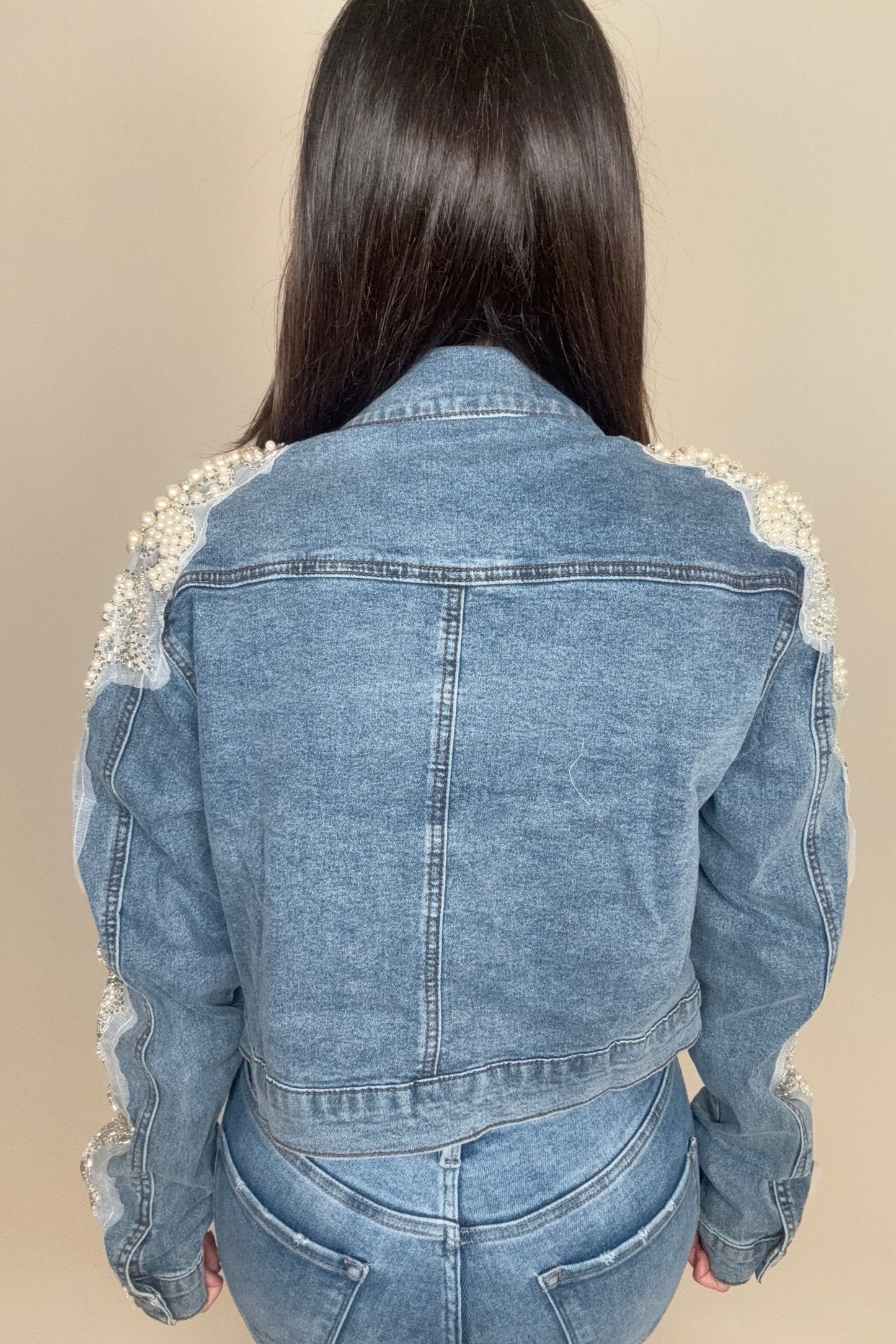 Pearlina Glam Denim Jacket - Born To Glam Born To Glam