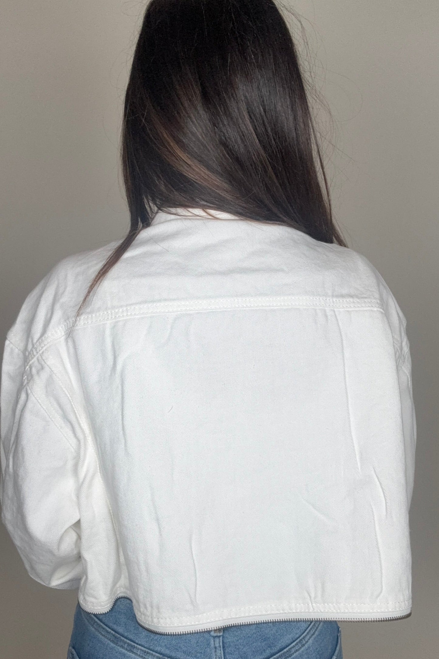 White Jeweled Pocket Denim Jacket - Born To Glam Born To Glam