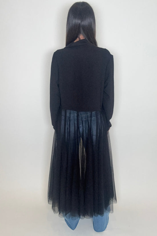 Black Mesh Cardigan Blazer - Born To Glam Born To Glam