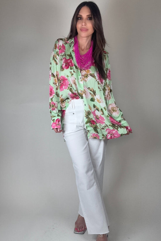 Load image into Gallery viewer, Mint &amp;amp; Pink Floral Top - Born To Glam
 Born To Glam