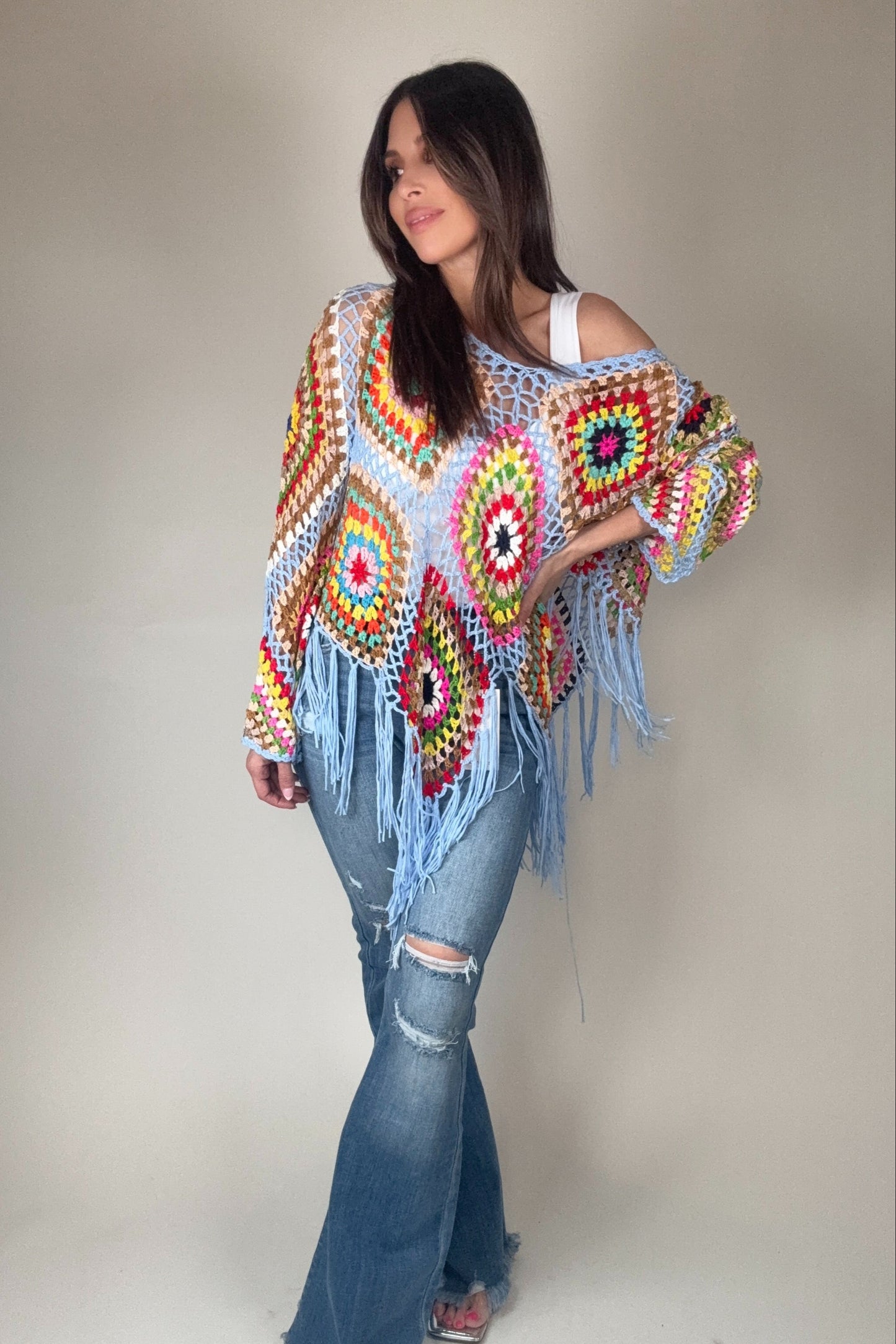 Boho Crochet Knit Tops Born To Glam