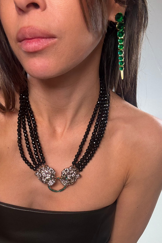 Double Leopard Brooch Statement Necklace Born To Glam