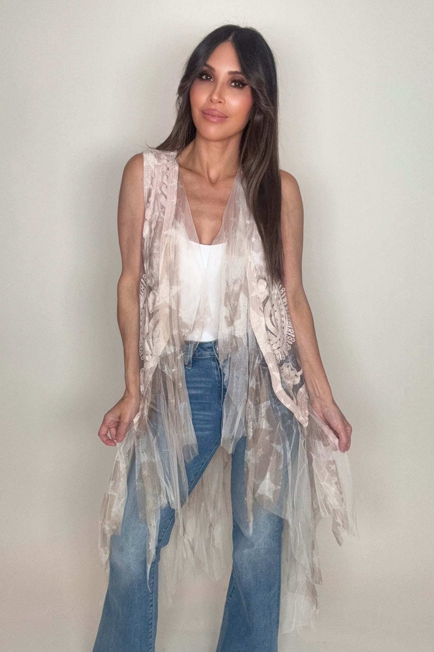 Crochet Mesh Layered Star Vest - Born To Glam Born To Glam