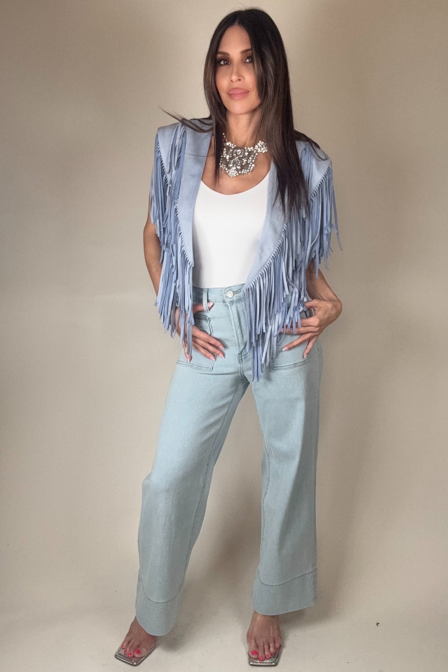 Trendy Western Fringe Collar/Shrug Born To Glam