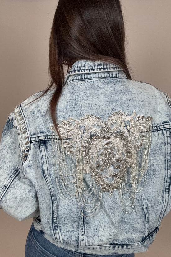 Beaded Acid Was Denim Jacket Born To Glam