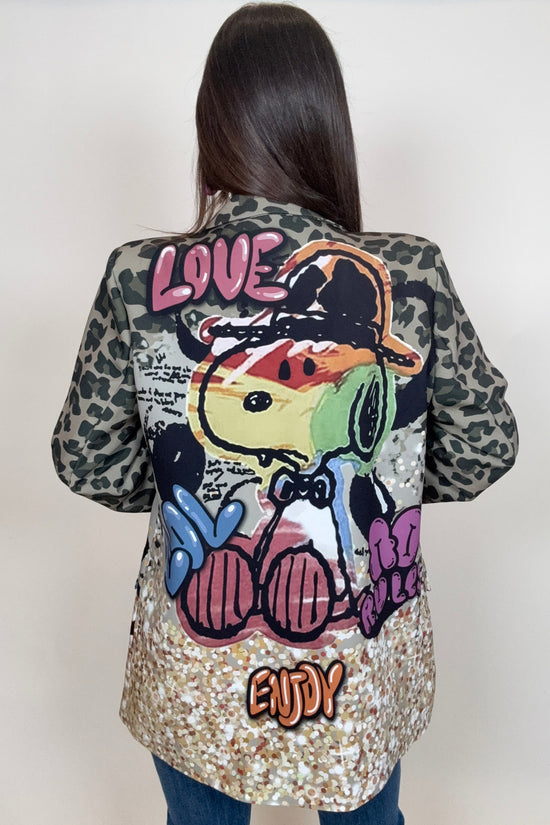 Gold Snoopy Leopard Print Blazer Born To Glam