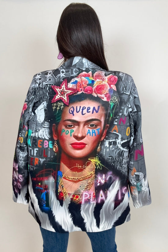 Frida Zebra Graphic Print Blazer Born To Glam
