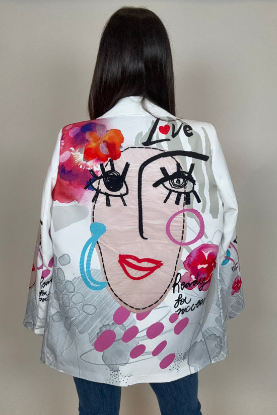 Picasso Print Blazer - Born To Glam Born To Glam
