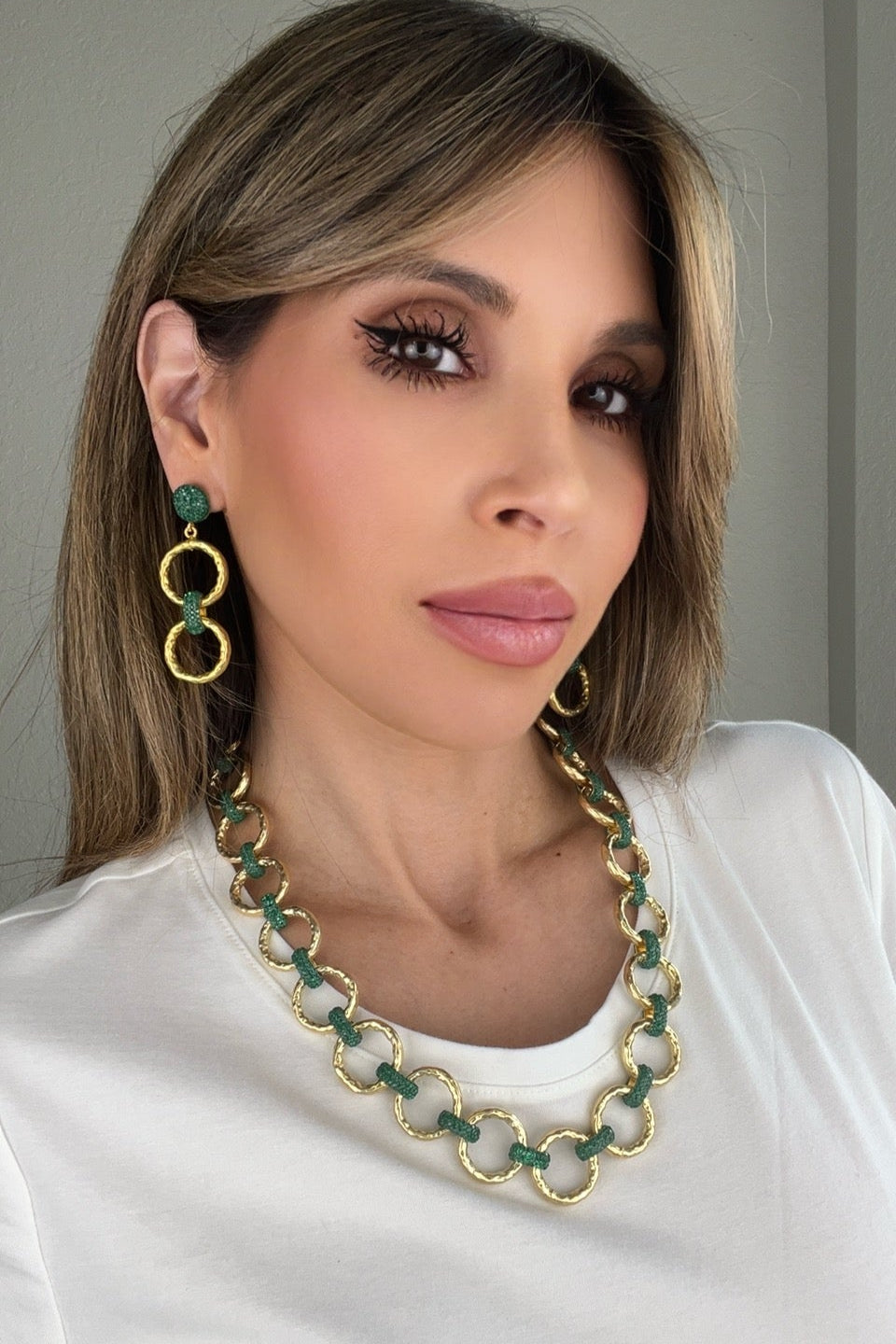 Chainlink Crystal Dangle Earrings - Born To Glam Born To Glam