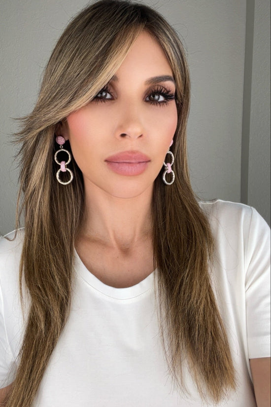 Chainlink Crystal Dangle Earrings - Born To Glam Born To Glam