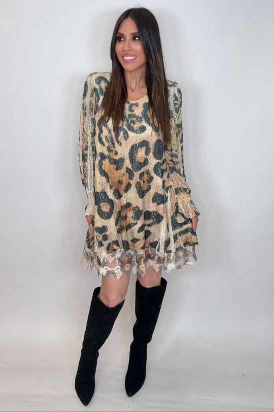 Leopard Lined All Lace Tunic Top - Born To Glam Born To Glam