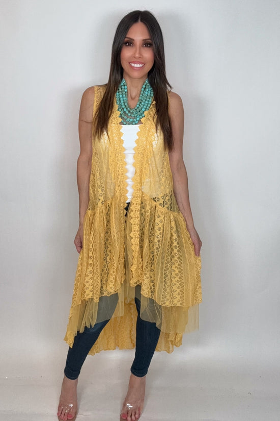 Mustard Blazer Cardigan - Born To Glam Born To Glam