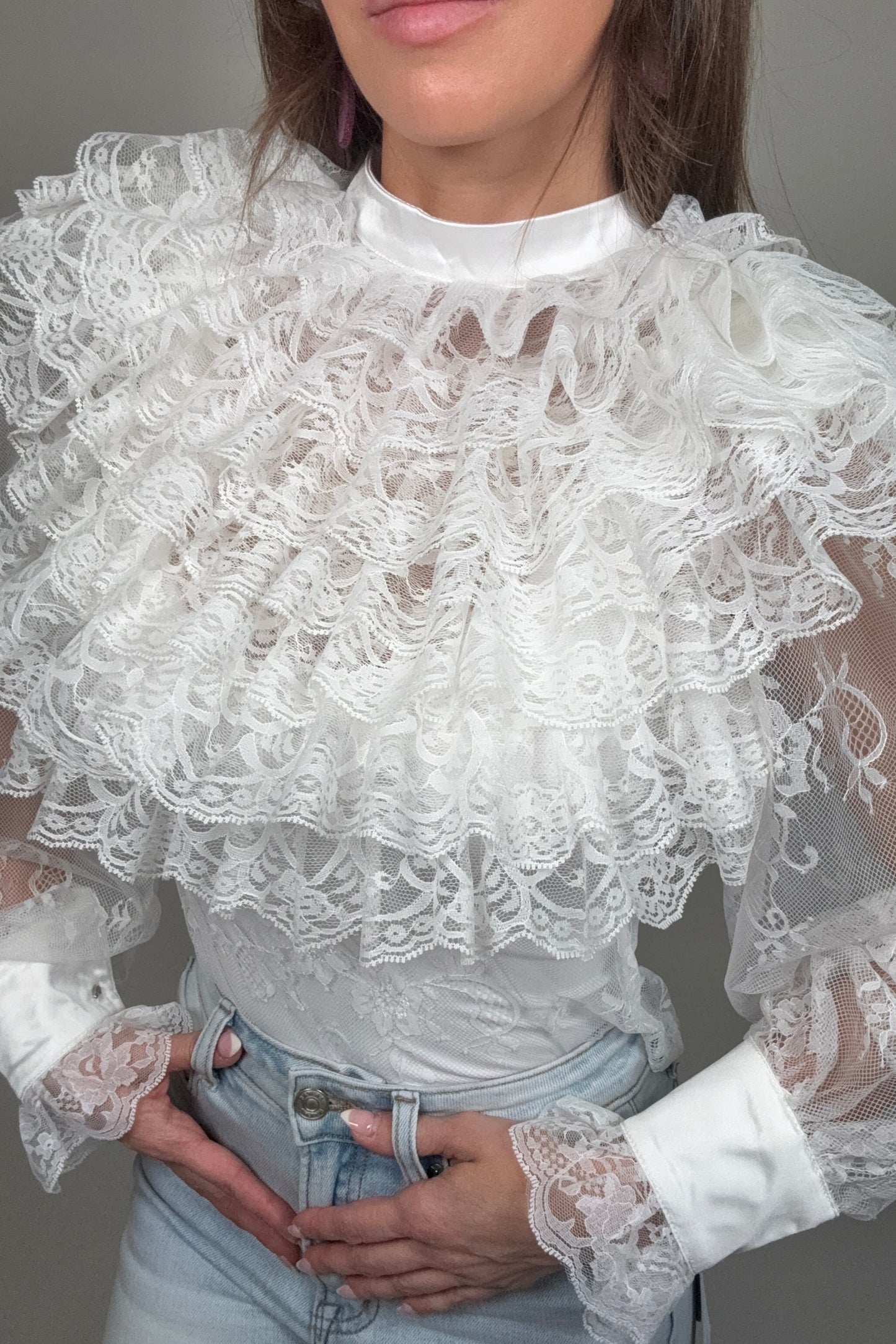 White Lace Top Born To Glam
