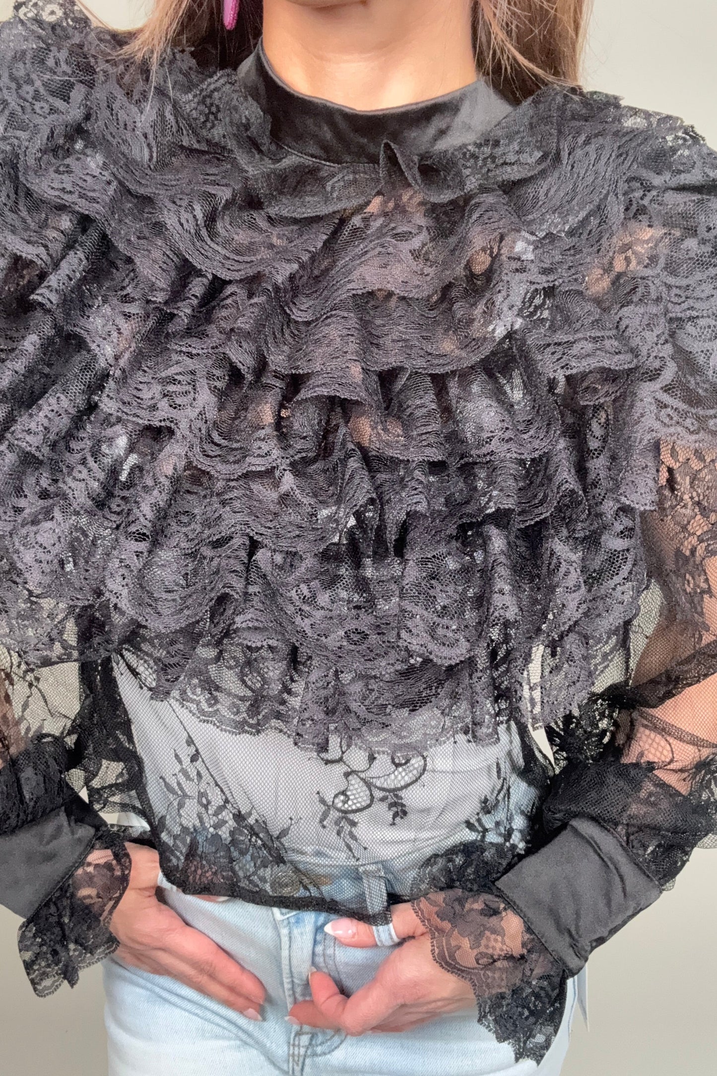 Black Lace Top Born To Glam
