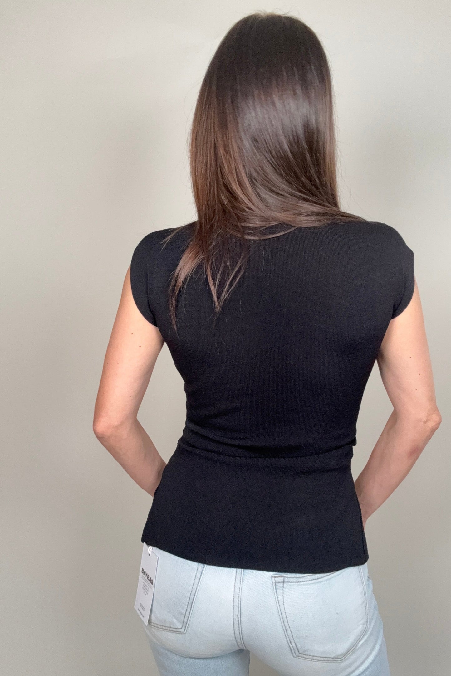 Round Neckline Front Slit Knit Top - Born To Glam Born To Glam