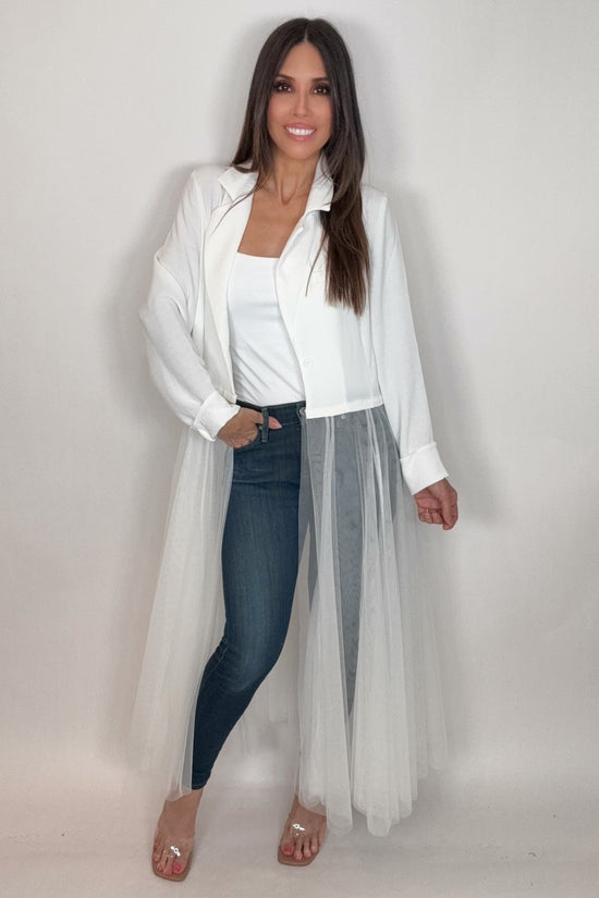 White Chic Cardigan Blazer - Born To Glam Born To Glam