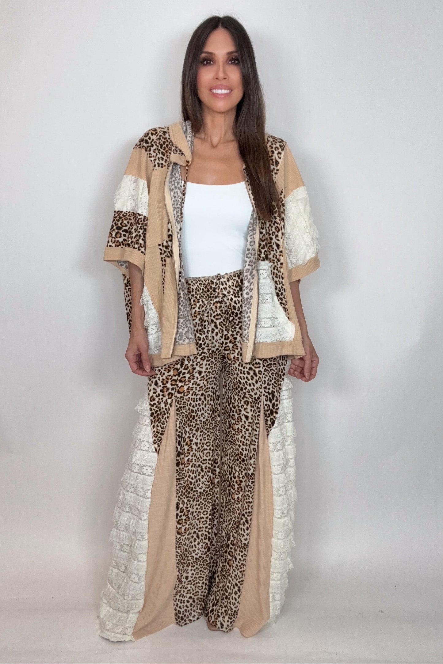 Leopard Pattern Lace Pants - Born To Glam Born To Glam