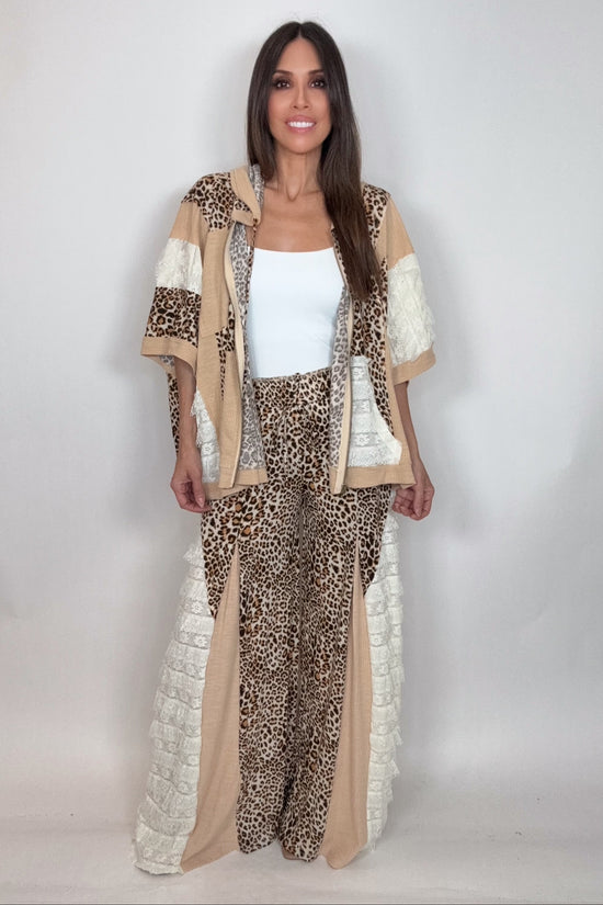 Leopard Pattern Lace Pants - Born To Glam Born To Glam