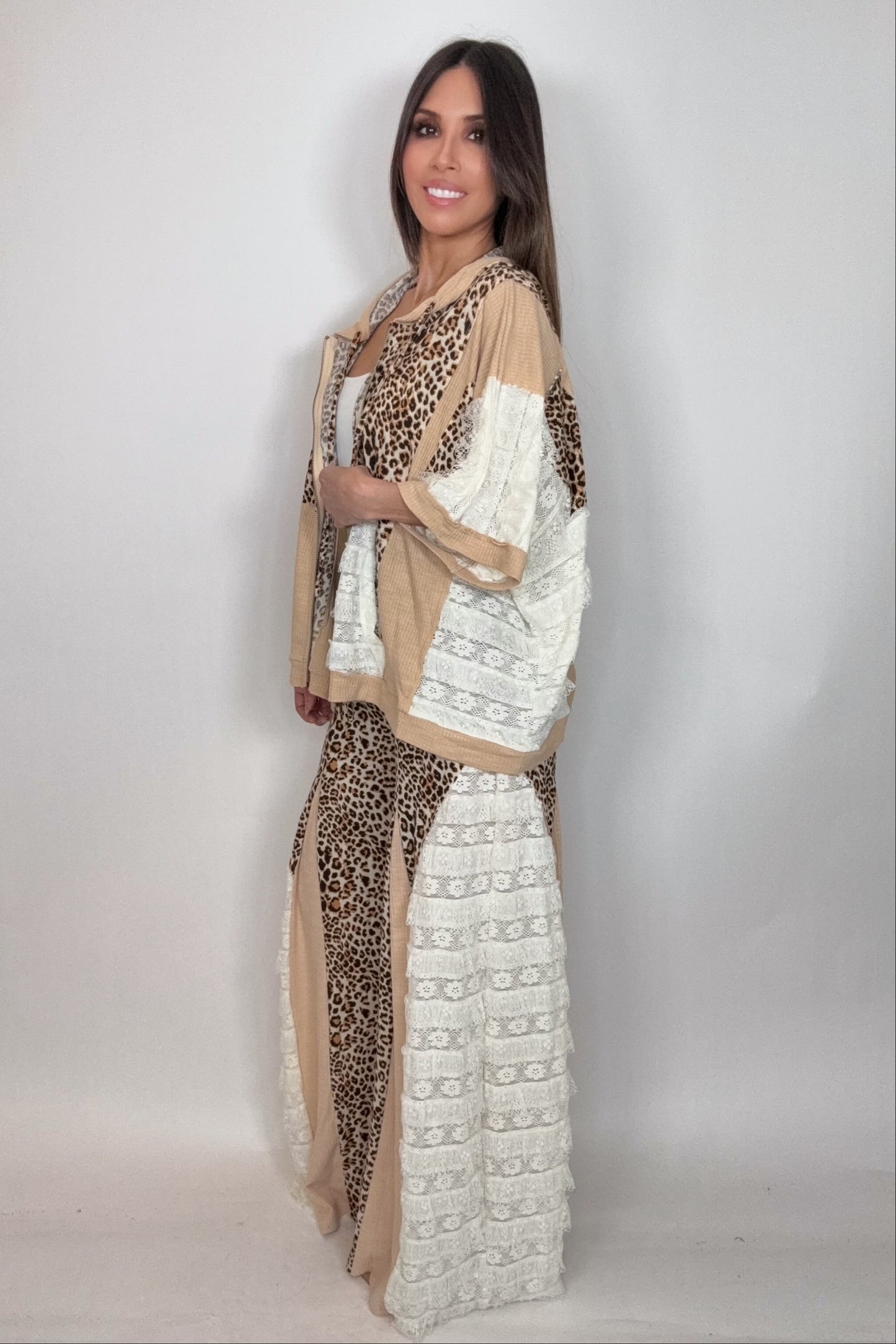 Leopard Pattern Lace Pants - Born To Glam Born To Glam