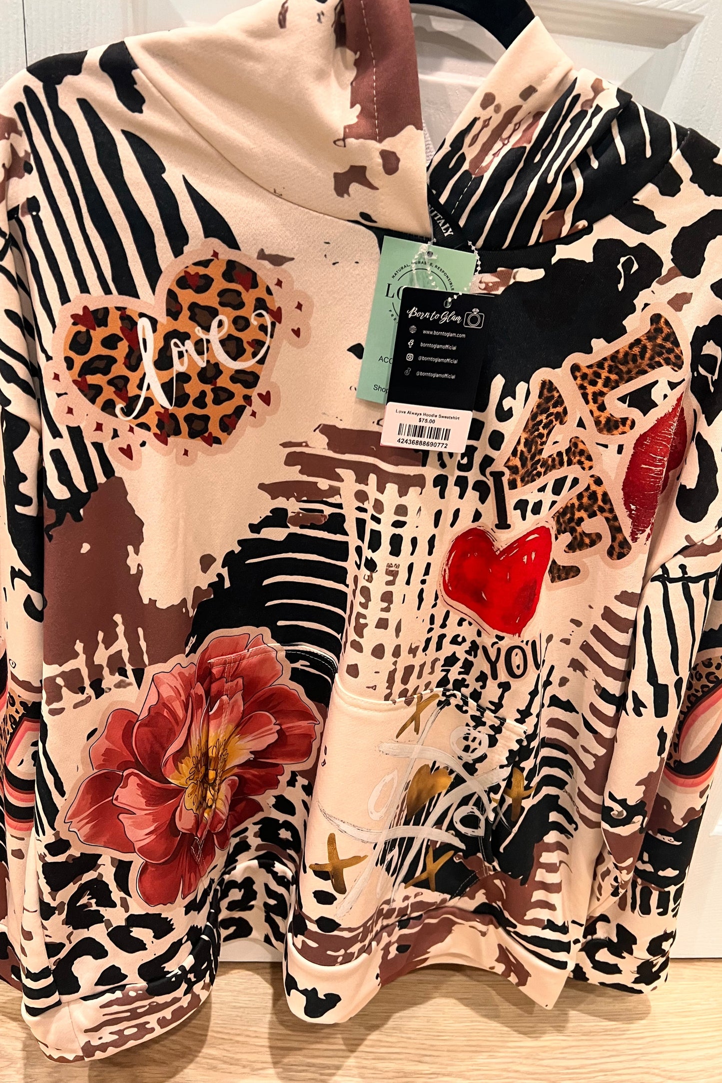 Love Always Hoodie Sweatshirt - Born To Glam Born To Glam