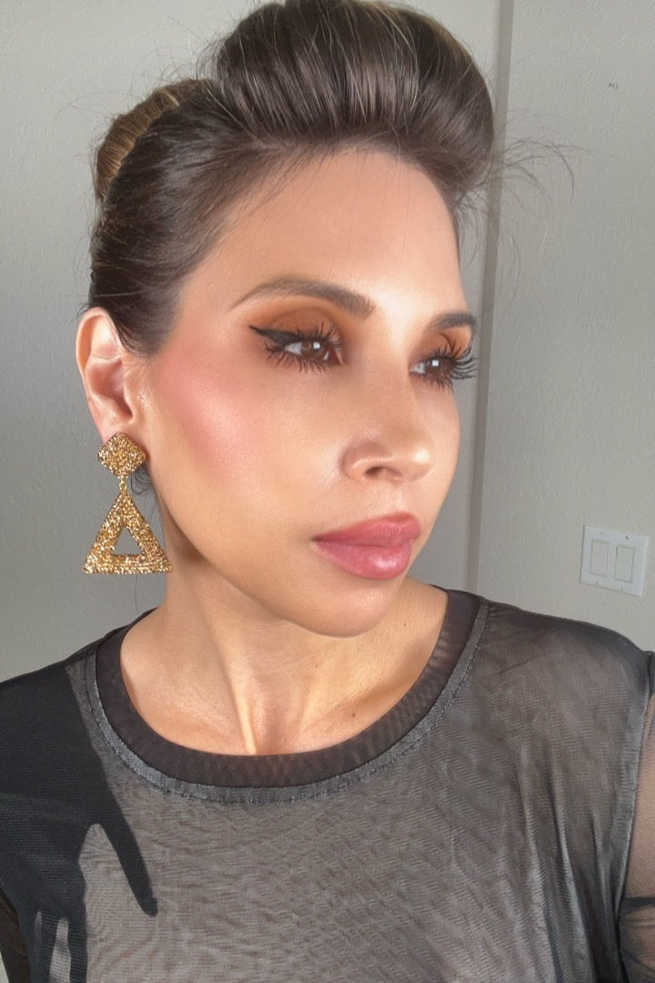 Triangle Crystal 925 Sterling Silver Dangle Earring - Born To Glam Born To Glam