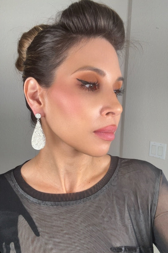 Teardrop 925 Sterling Silver Drop Earrings - Born To Glam Born To Glam