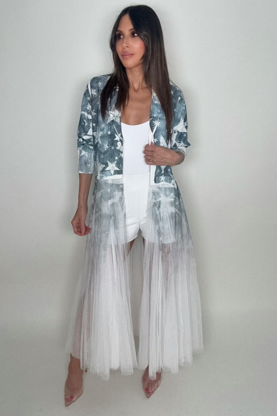 Blue Star Tulle Blazer Cardigan - Born To Glam Born To Glam