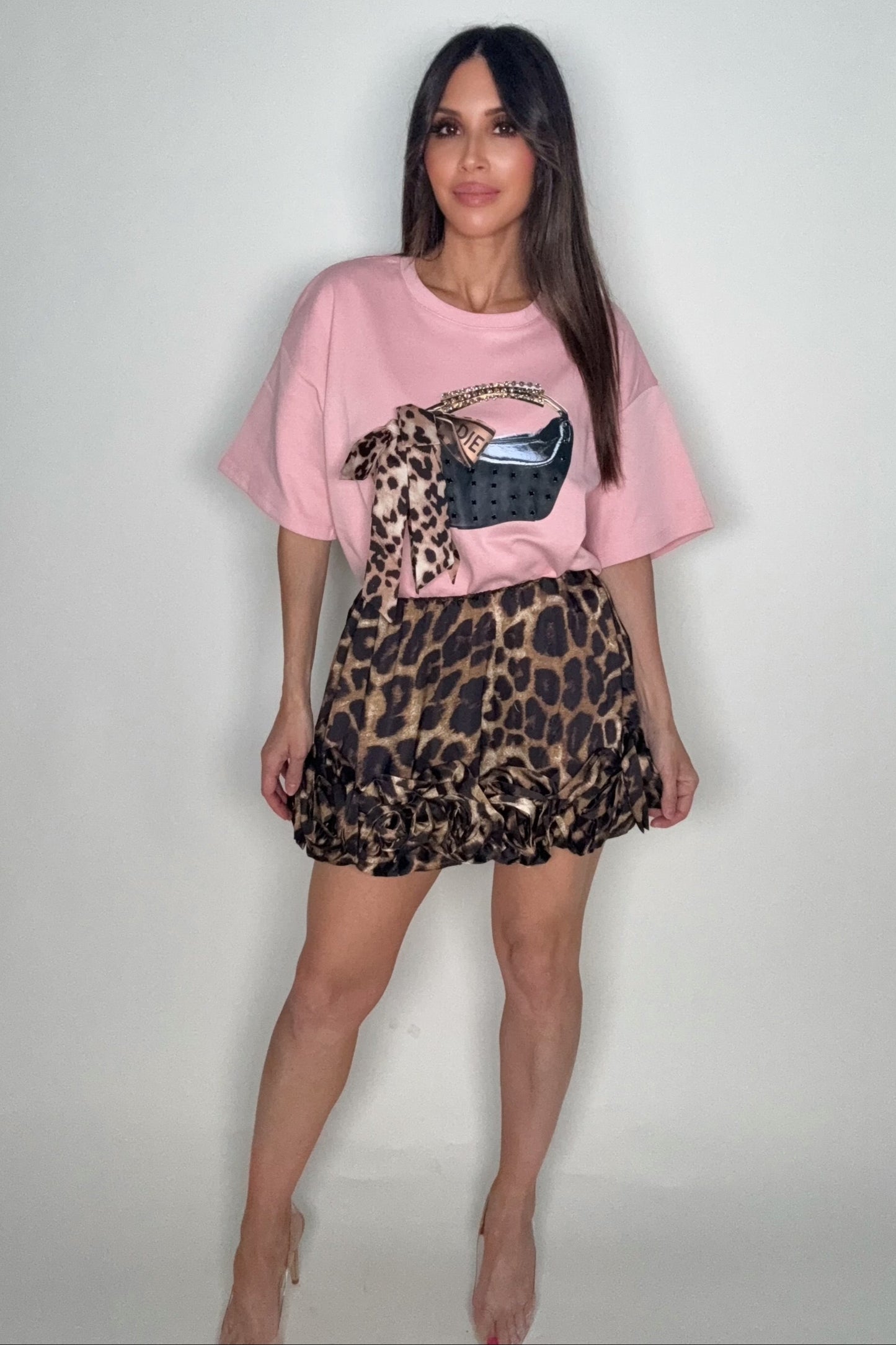 Pink 3D Bow Tie Purse Tee - Born To Glam Born To Glam