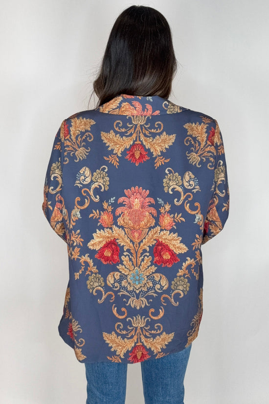 Imperial Indigo Brocade Blazer - Born To Glam Born To Glam