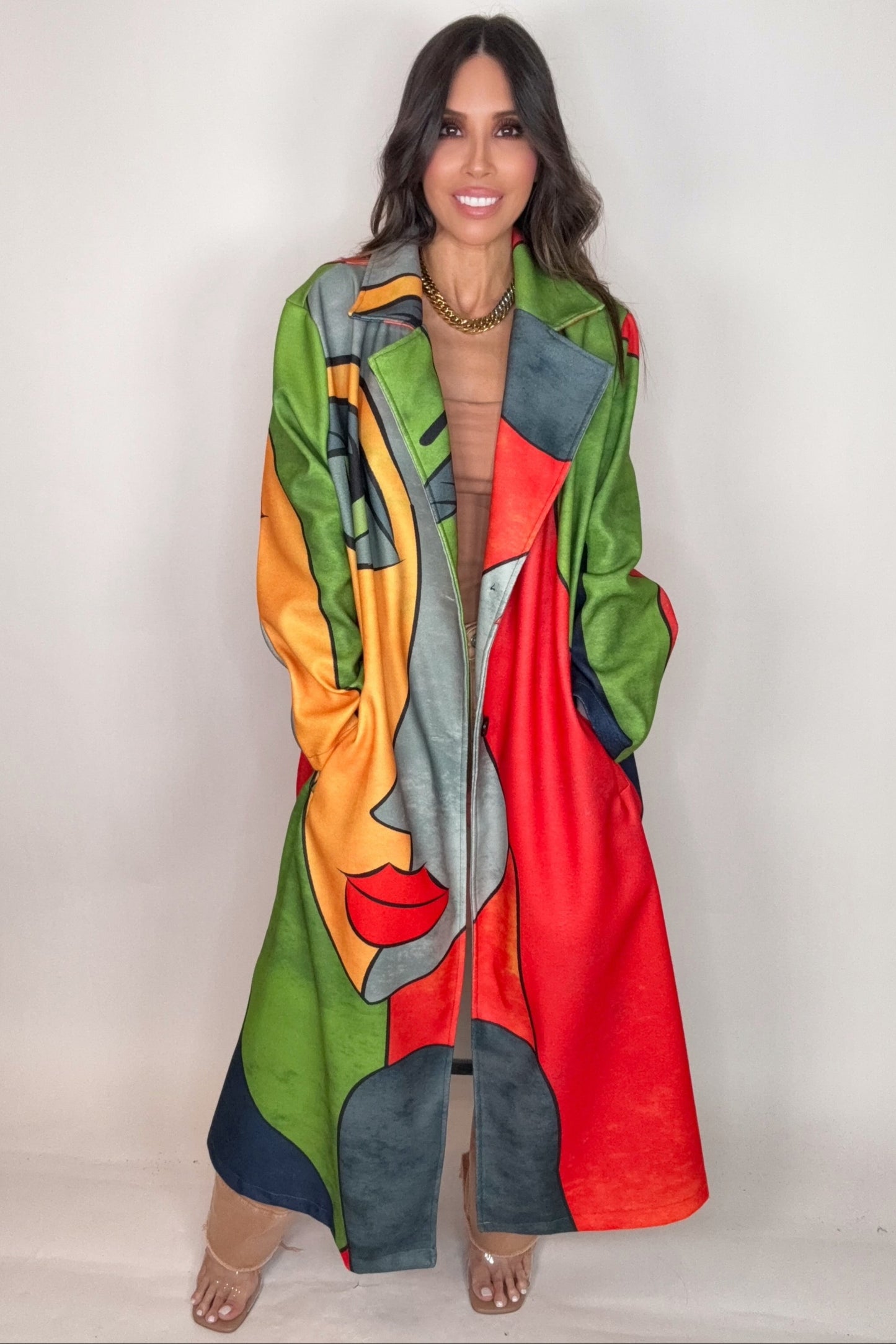 Multi Color Face Coat - Born To Glam Born To Glam