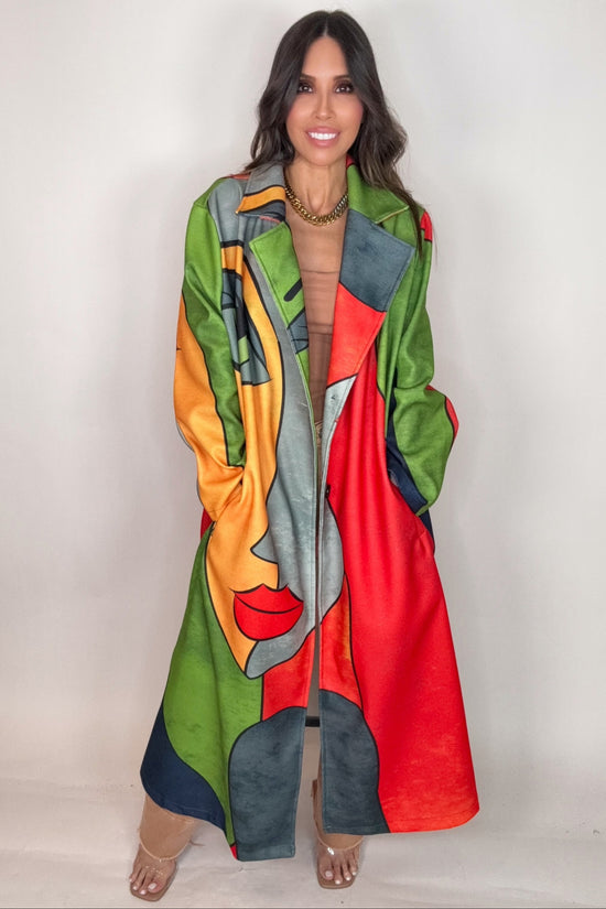 Multi Color Face Coat - Born To Glam Born To Glam