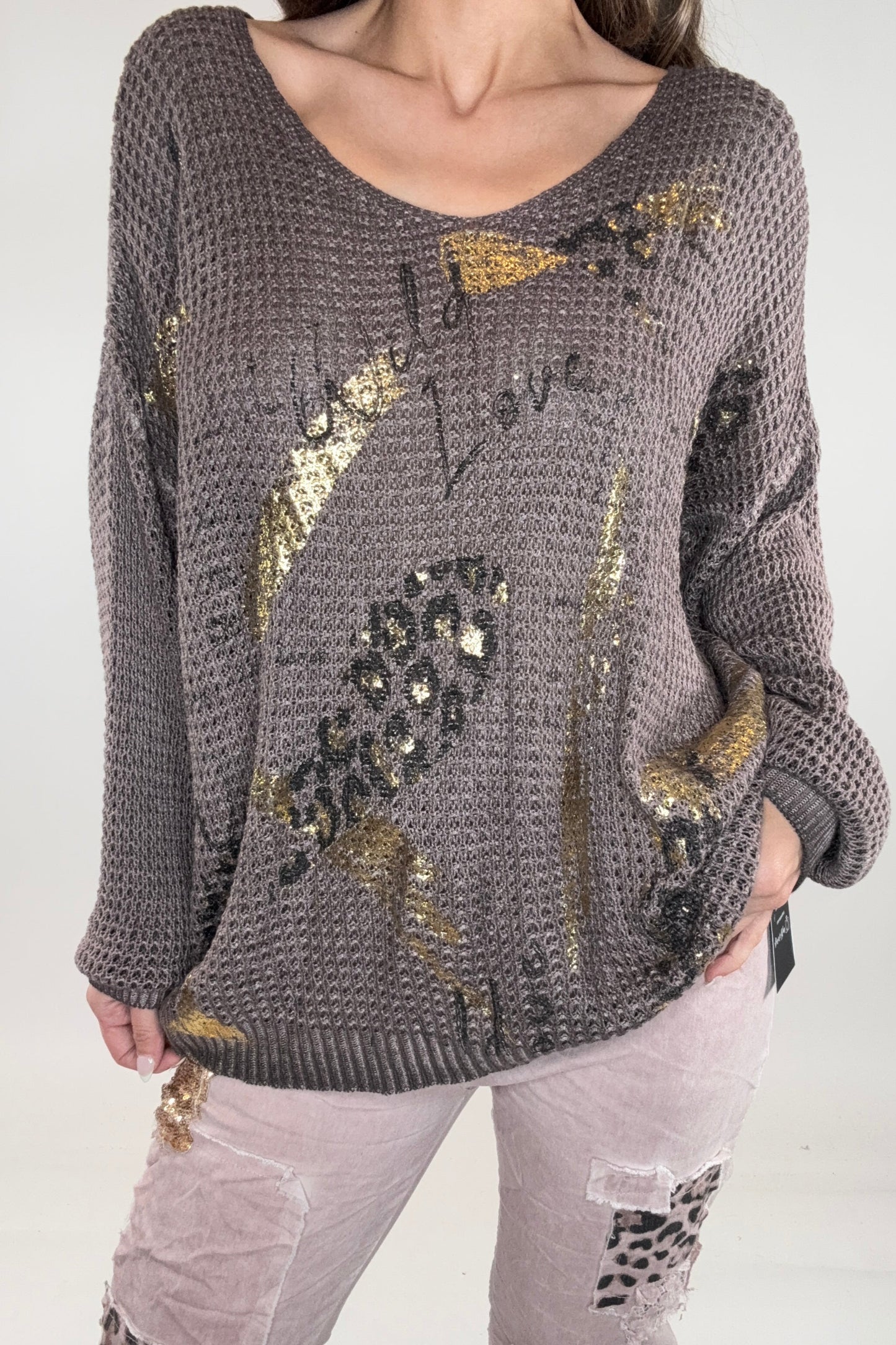 Merlot Wild Love Waffle Knit Vintage - Born To Glam Born To Glam