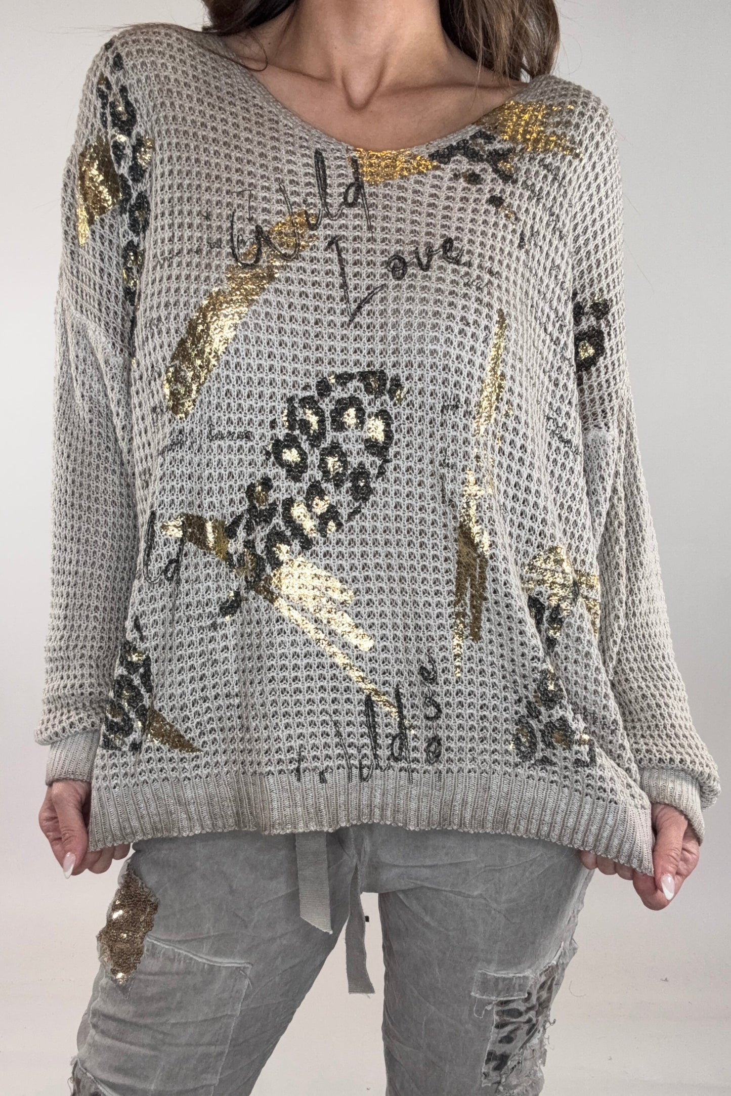 Taupe Wild Love Waffle Knit - Born To Glam Born To Glam