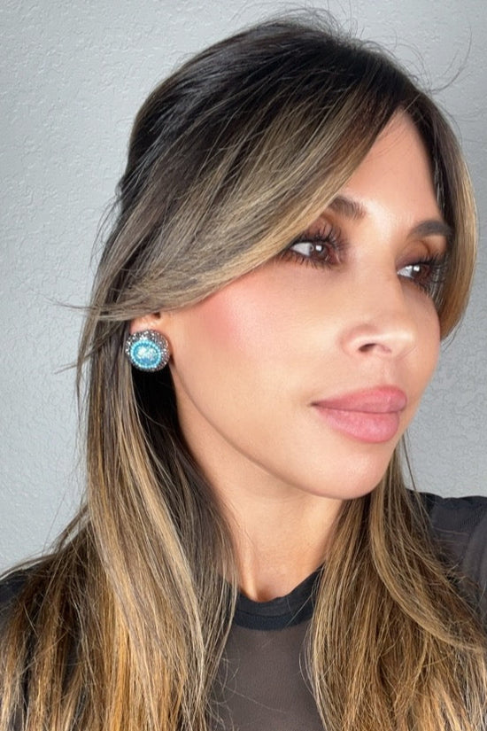 Mixed Cubic Zirconia Crystal Stud Earrings - Born To Glam Born To Glam