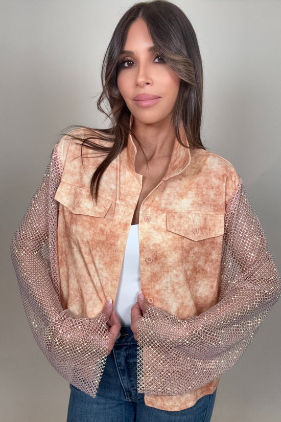 Peach Crystal Jacket - Born To Glam Born To Glam