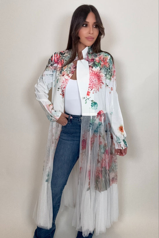 White Rose Blazer Cardigan - Born To Glam Born To Glam