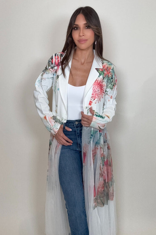 White Rose Blazer Cardigan - Born To Glam Born To Glam