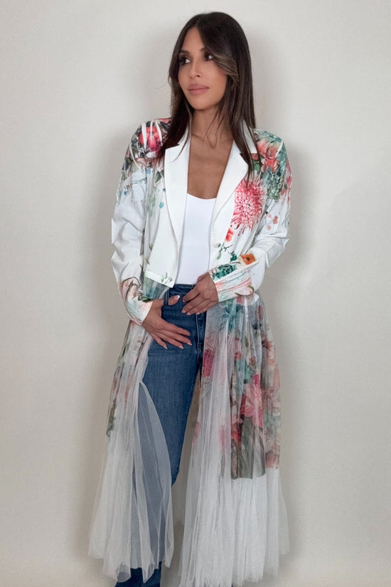 White Rose Blazer Cardigan - Born To Glam Born To Glam