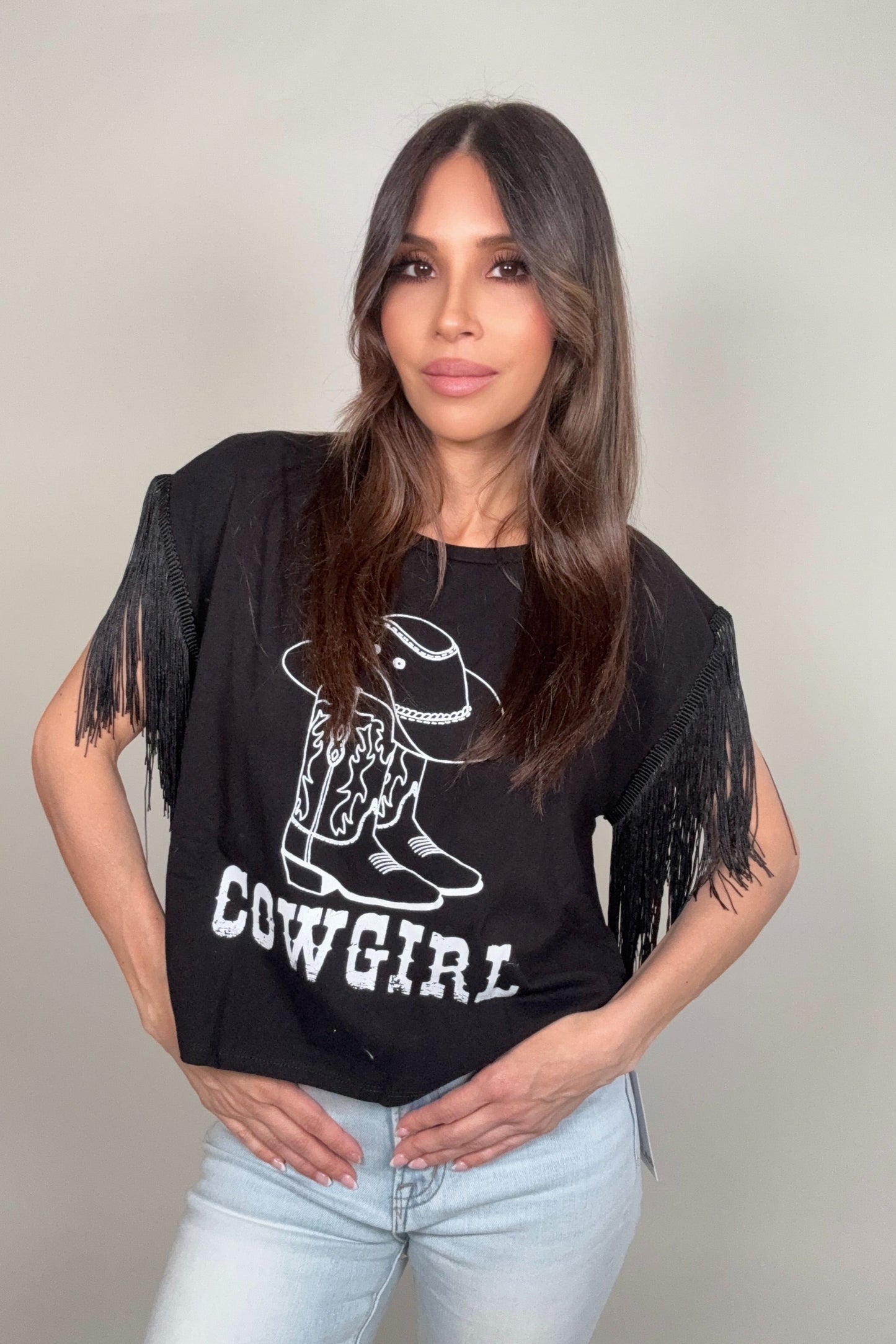 Black Cowgirl Tee TShirt Born To Glam
