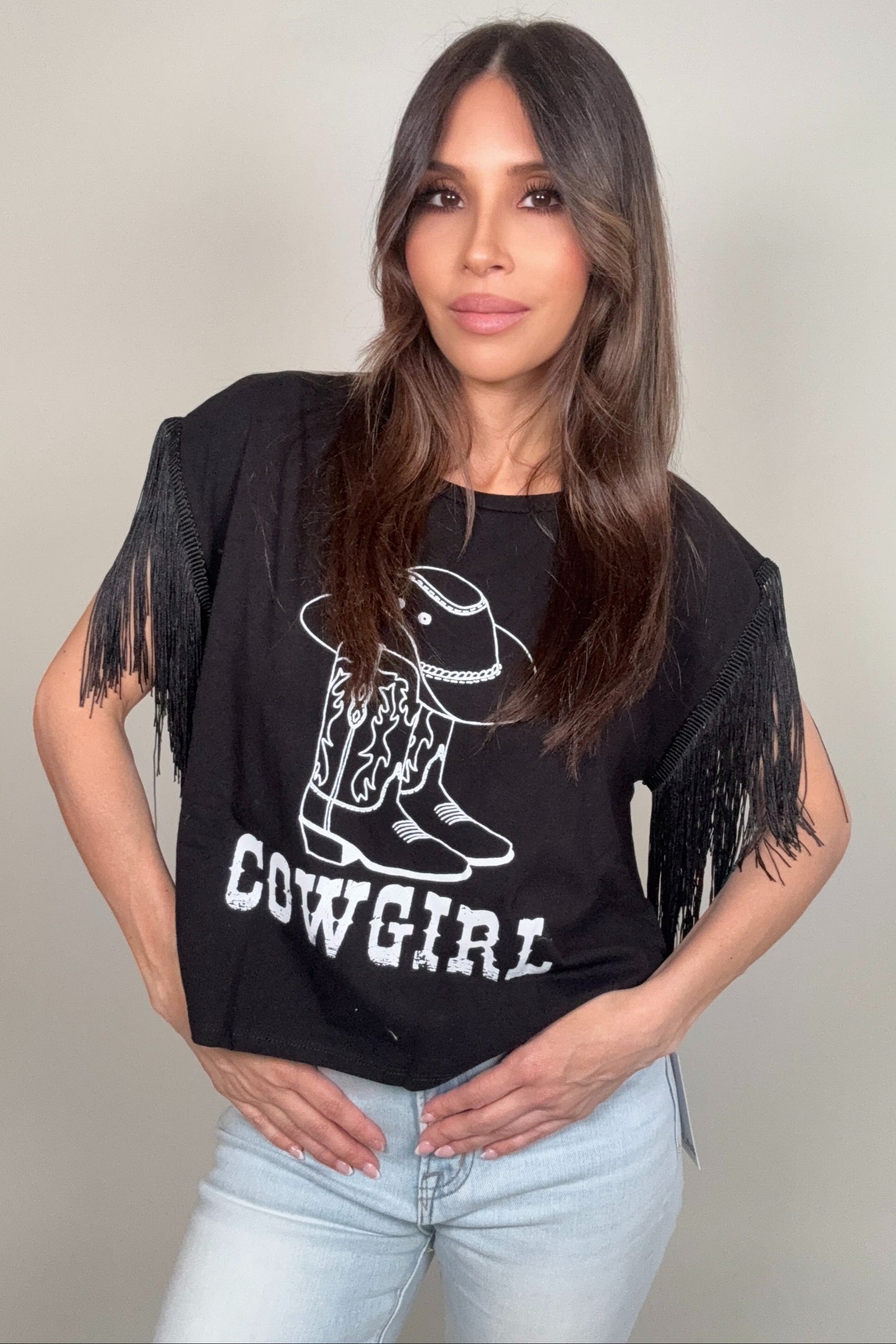 Black Cowgirl Tee TShirt Born To Glam