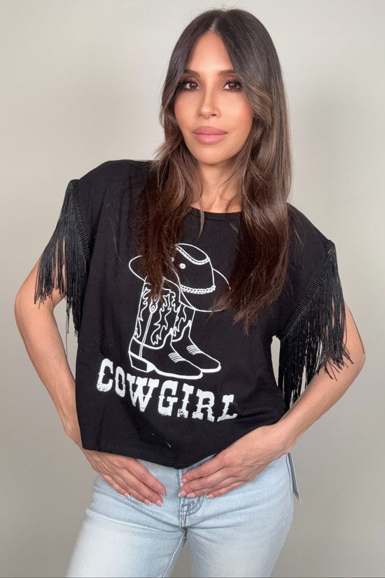 Black Cowgirl Tee TShirt Born To Glam