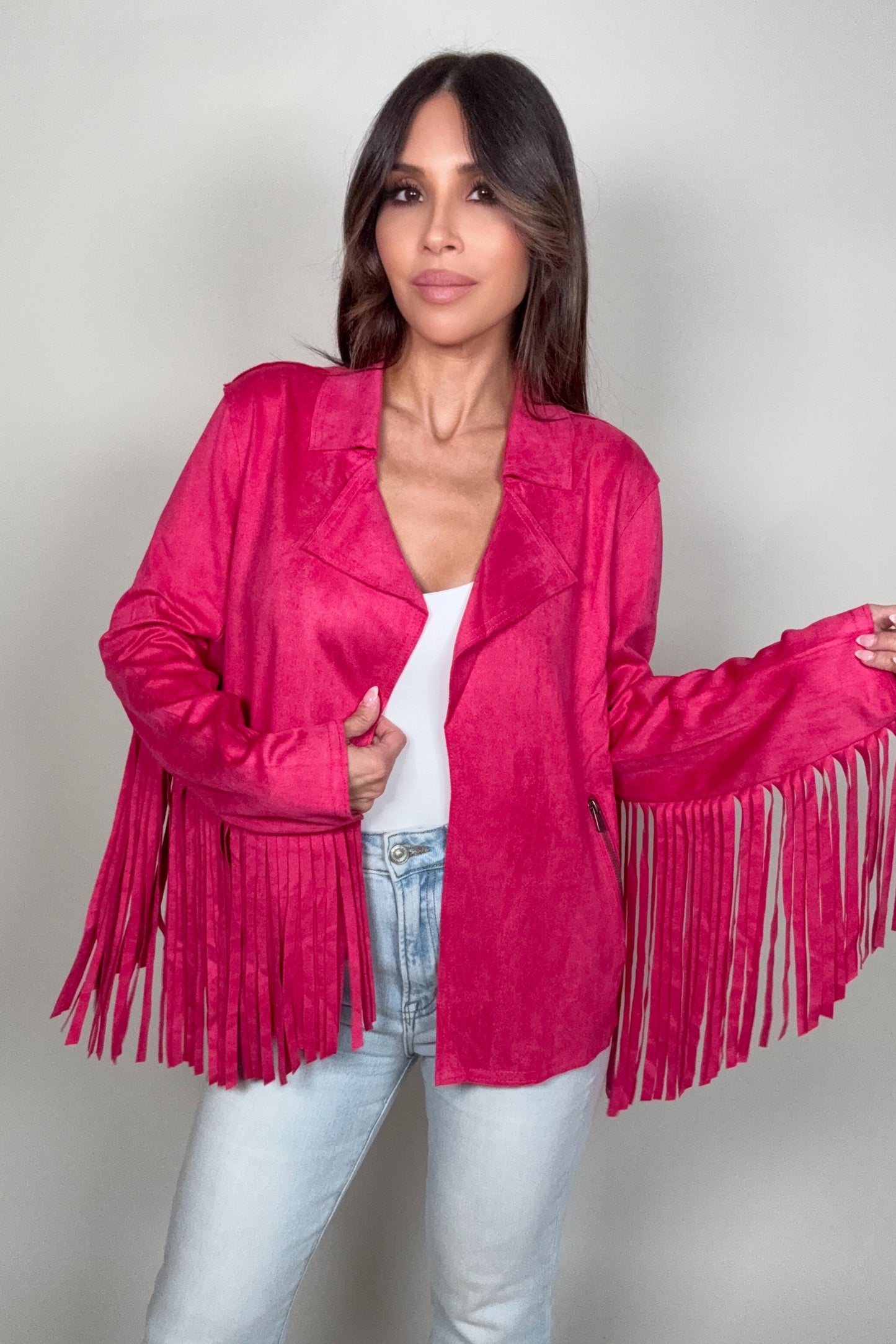 Suede Fringe Jacket - Born To Glam Born To Glam