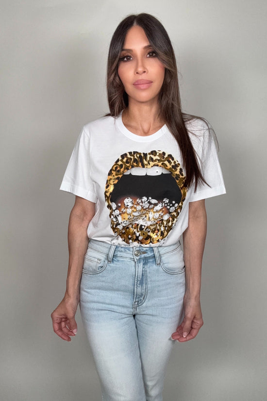 Leopard Lips Graphic Tee Born To Glam