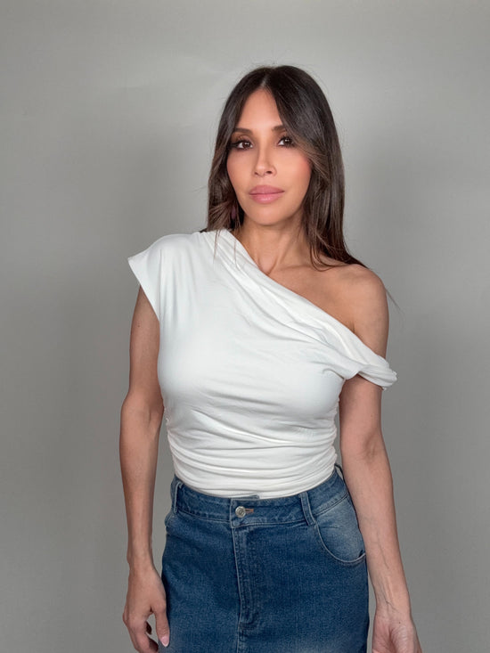 Elevated Basics Single Side Off Shoulder Top - Born To Glam Born To Glam