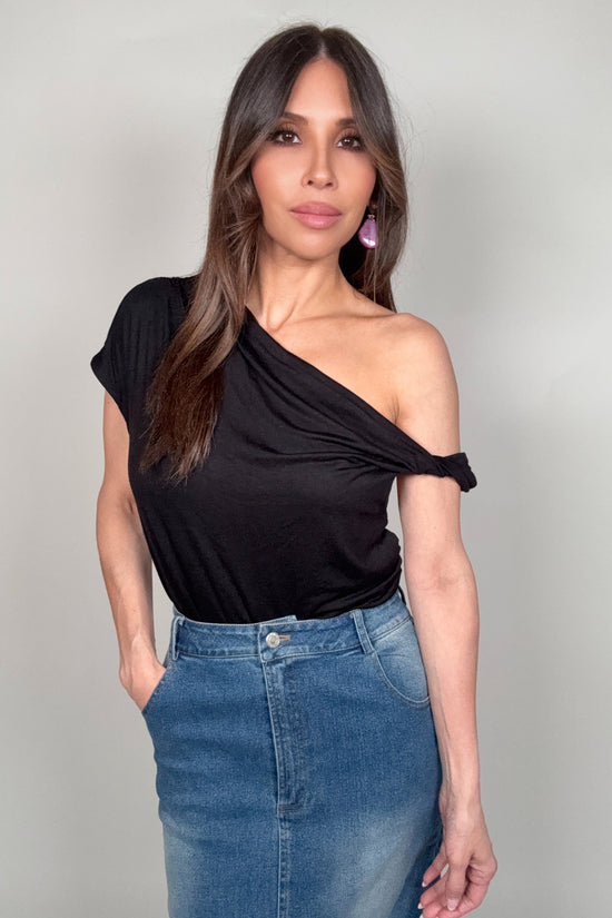 Elevated Basics Single Side Off Shoulder Top - Born To Glam Born To Glam