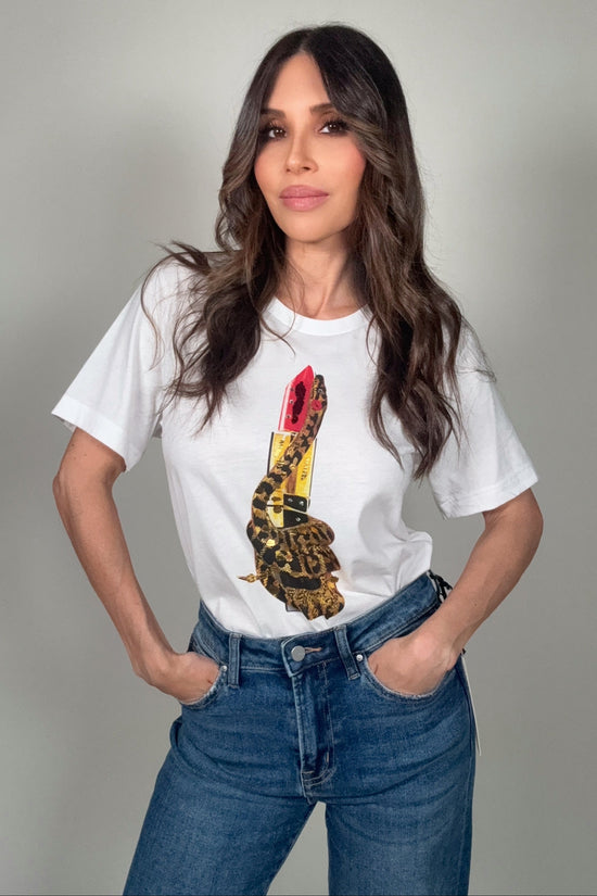 Snake Lipstick Graphic T-shirt - Born To Glam Born To Glam