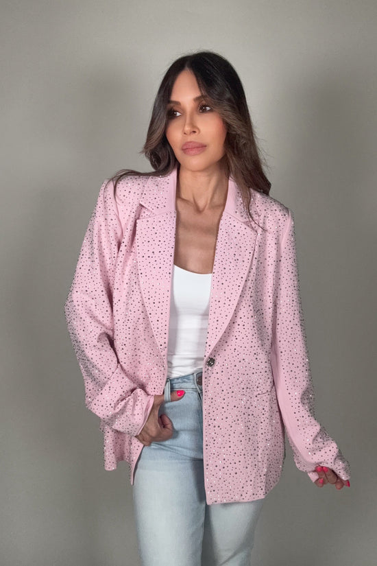 Pink Rhinestone Blazer - Born To Glam Born To Glam