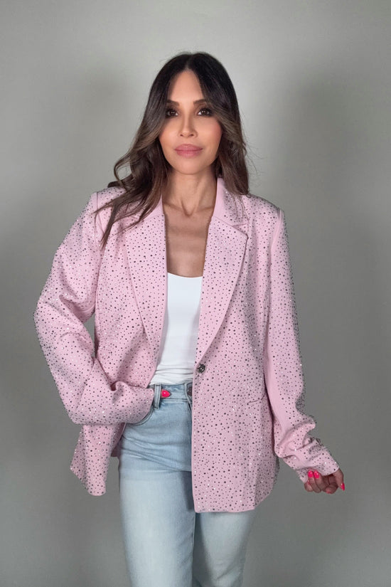 Pink Rhinestone Blazer - Born To Glam Born To Glam